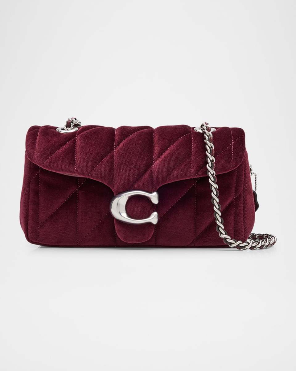 Tabby 20 Quilted Velvet Chain Shoulder Bag
